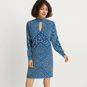 Gorgeous Blue Toned Teardrop Cut-Out Tunic Dress XS-XXS